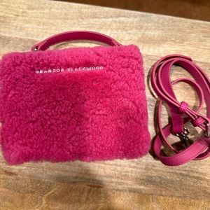 LIKE NEW Brandon Blackwood Mini Kendrick Trunk Crossbody Bag- Pink Shearling